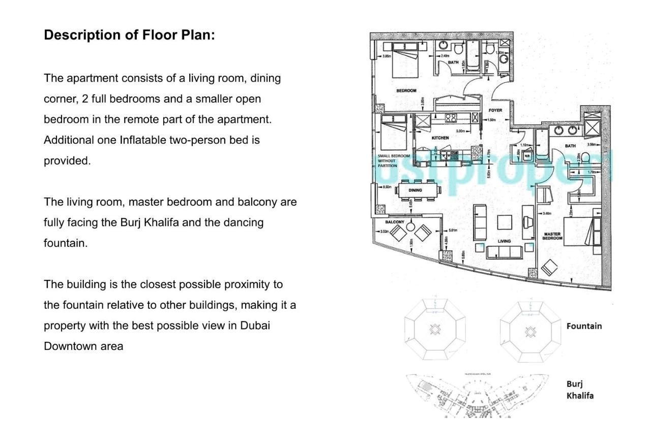 Elite Royal Apartment - Full Burj Khalifa & Fountain View - Premier - 2 Bedrooms & 1 Open Bedroom Without Partition Dubai Eksteriør bilde